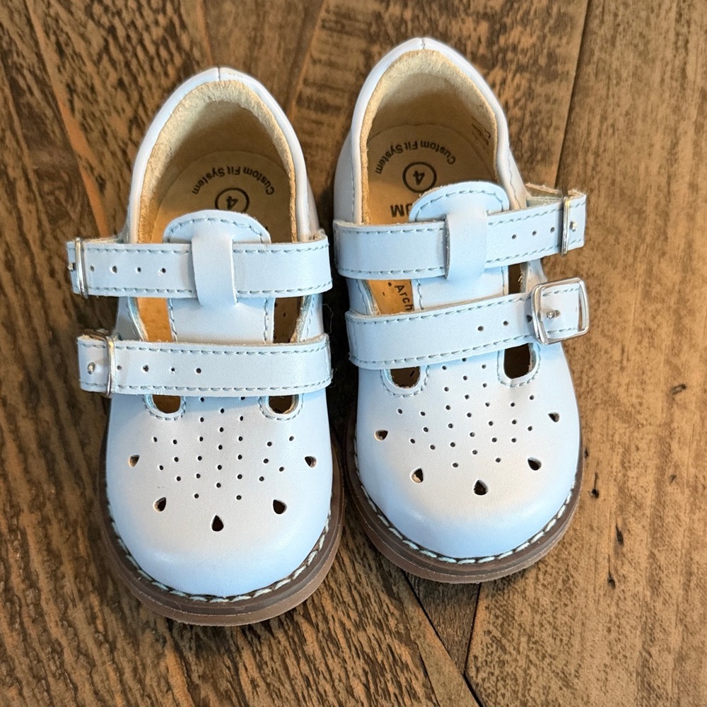 Children's Light Blue Mary Jane Shoes - Footmates